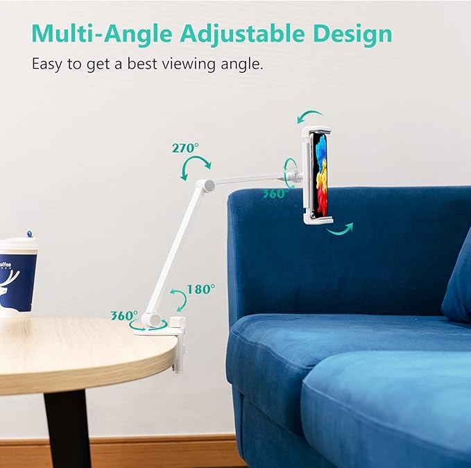 iPad Desk Mount, Adjustable Tablet Holder Clamp, 360 degree Rotation, Sturdy - Image 3