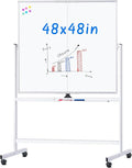 maxtek Rolling Whiteboard, 48x48 Large Magnetic White Board by Maxtek