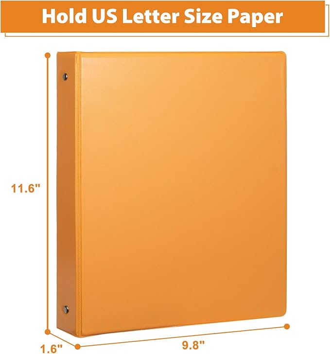 CIXILDTS 6-Pack 1-Inch Binder, Standard 3 Ring Binder Fit Letter Size Paper - Image 2