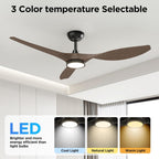 roomratv 52'' modern ceiling fan with light, wide, side view
