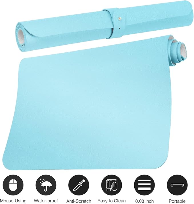 Boutilon Leather Desk Pad Protector, Non-Slip Mouse Pad, Laptop Desk Pad - Image 3