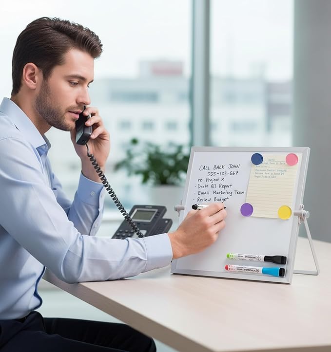 MXG 10x10 Inch Magnetic Dry Erase Board, Double Sided Small Whiteboard - Image 2