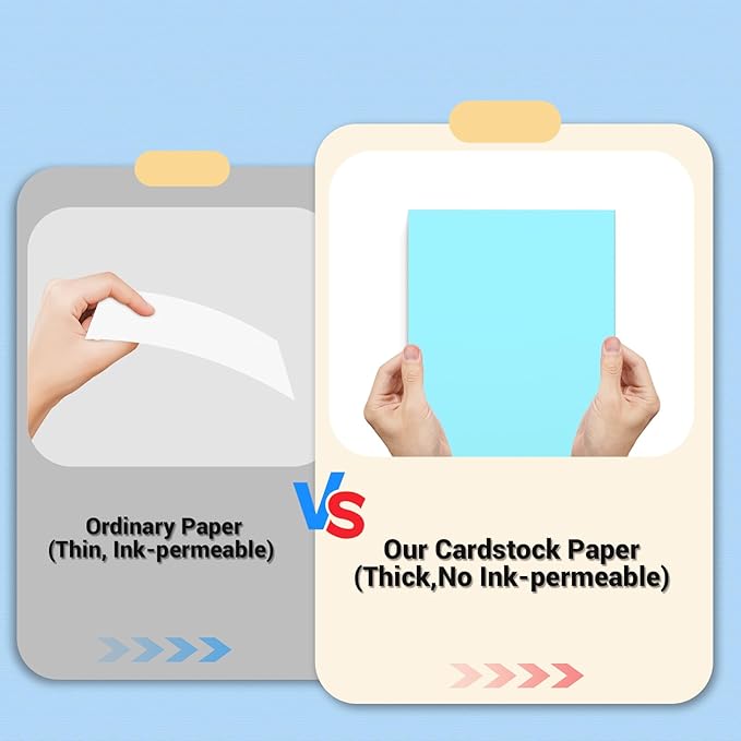 Cardstock 8.5 x 11, Thick Printer Paper 75 lb/200 gsm, 40 Sheets Card Stock Blue - Image 4