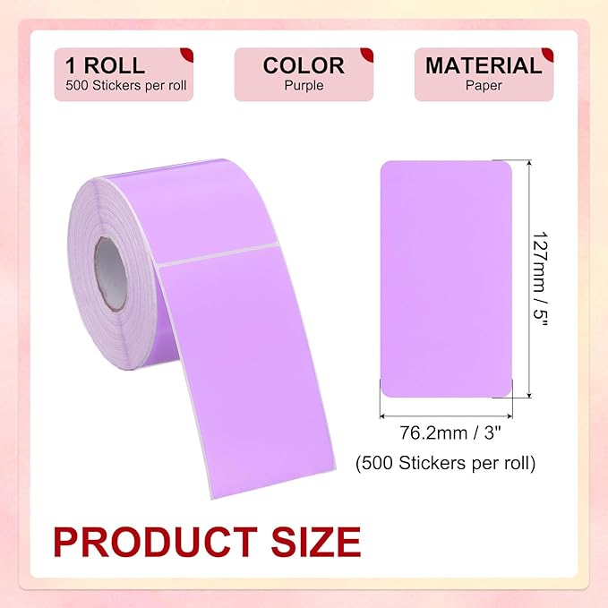PATIKIL 3 x 5 Inch Rectangle Inventory Color Coding Labels 1 Roll, Square - Image 2