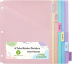 6-Tab Letter Size Dividers for 3 Ring Binder, Wheat Straw Binder Dividers by Unknown
