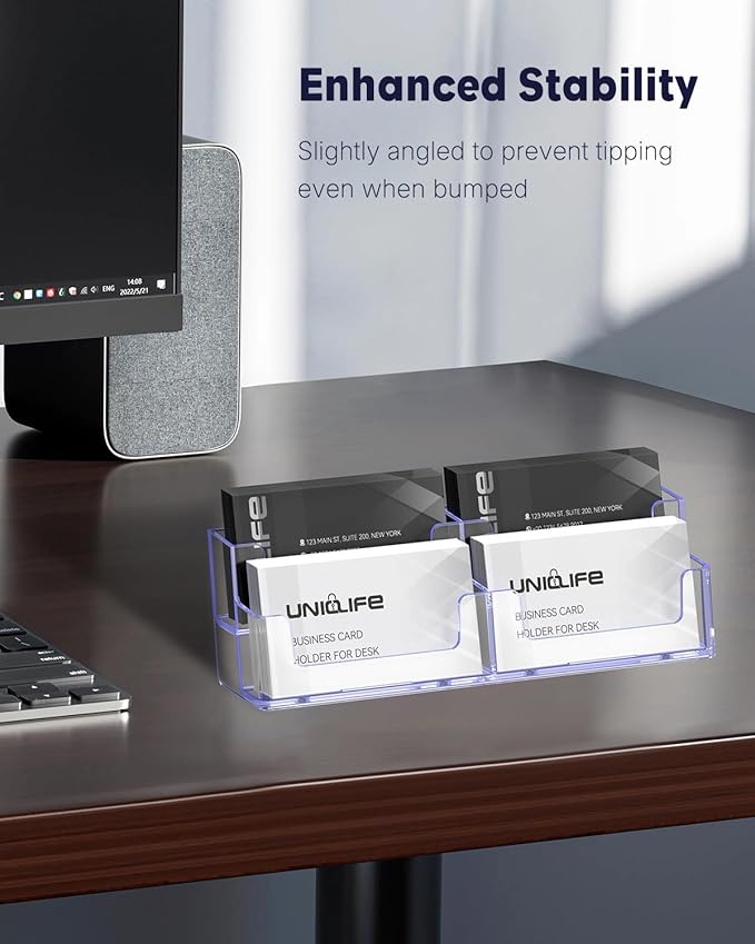 Uniclife 2 Pack Acrylic Business Card Holder - Image 4