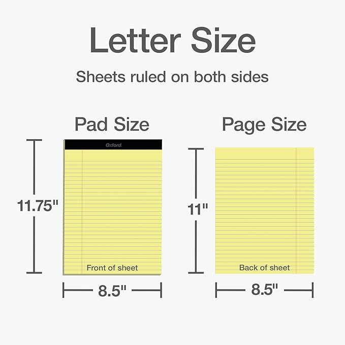 Oxford Premium Legal Pads, 12 Pack, Premium Note Pads, 50 Legal Rule 8.5" x 11" - Image 2