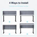 desk privacy panel, 48" × 19" l-shaped cubicle, package contents