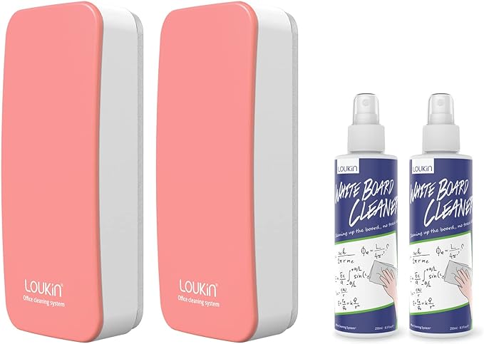 loukin 2 Pack Magnetic Dry Erase Eraser, Glass Board Remover, 3.4 fl oz by LOUKIN