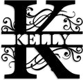 Custom Metal Name Sign | Split Letter Monogram Wall Decor | Personalized Family by ENFODREAM