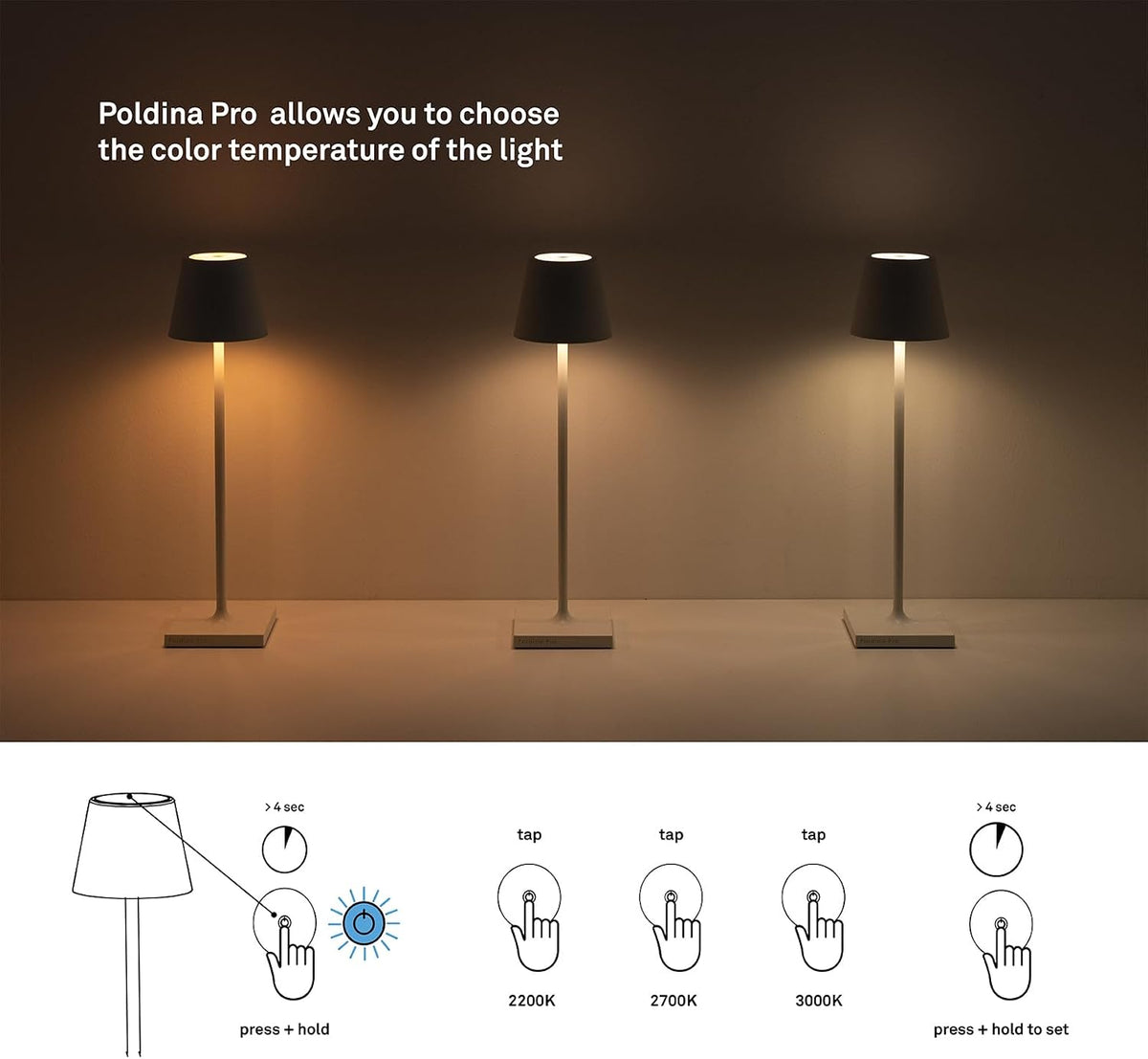 Zafferano, Poldina Pro Lamp with Silver Leaf, Rechargeable Cordless Table Lam...