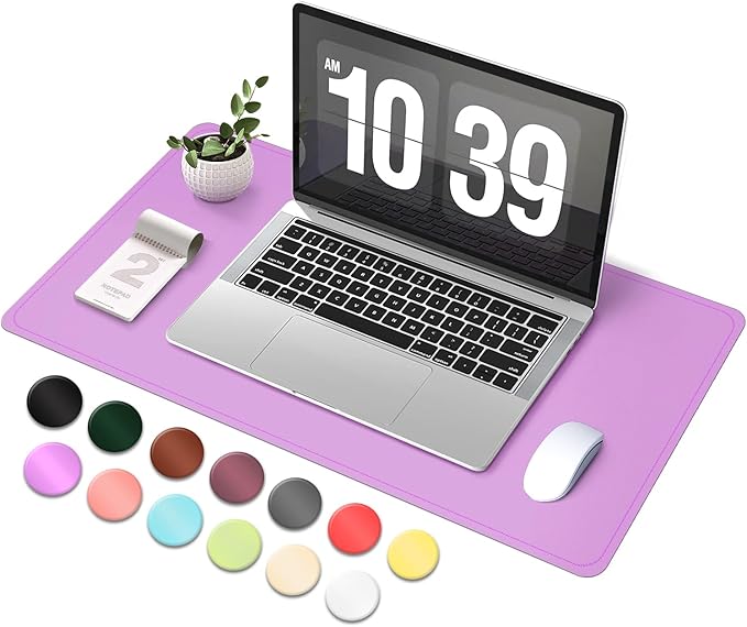 Desk Pad Protector, Leather & Suede Desk Mat, Non-Slip Desk Pad Mat, Large by BLESWIN