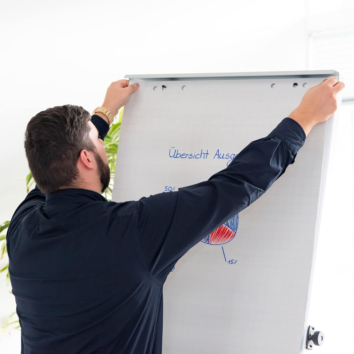 Landré 5 x Blank Flip Chart Paper 20 Sheets per Pad 6 Holes