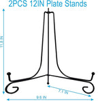 HENABLE 2PCS Premium Black Iron Plate Stands - Image 2