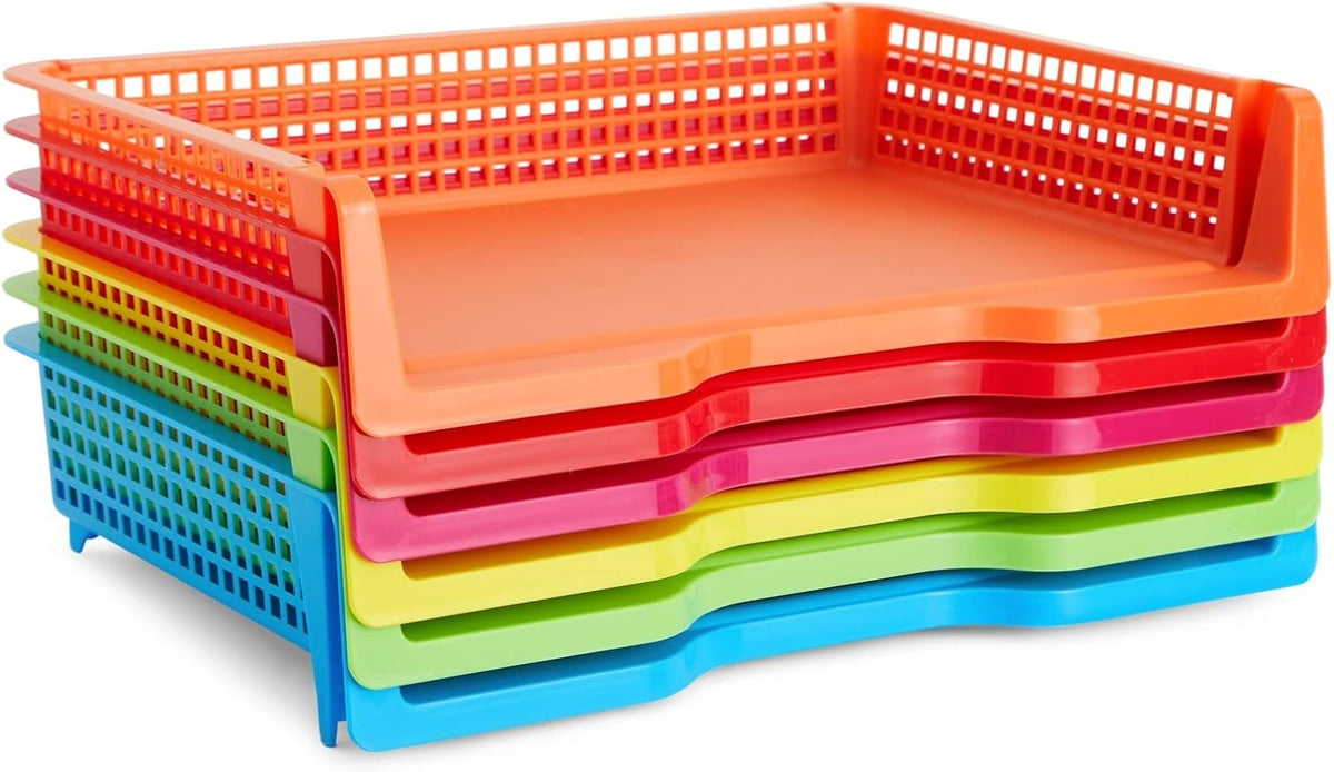 Bright Creations Teacher Supplies Letter Tray Organizer - 6-Pack Rainbow, 9 x...