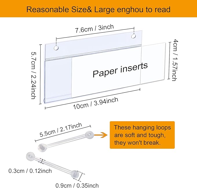 ChanQnTon Plastic Shelf Labels, 3.94 * 1.57inch 60pcs Label Holders - Image 2