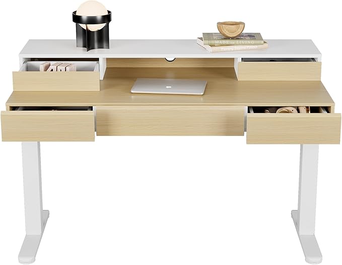 HUANUO Standing Desk with Drawers, 48 Inches Electric Height Adjustable Desk by HUANUO