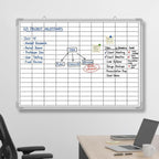 Lined Whiteboard Blank Grid Aluminum Frame Dry Erase Board Reusable Wall - Image 3