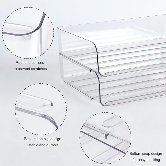 Zyners 2 Pack Stackable Desk Letter Paper Tray, A4 Clear Plastic Desk File - Image 3