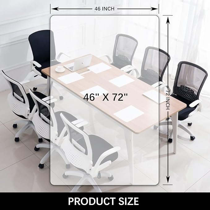 Kuyal Clear Chair mat for Hardwood Floor 46 x 72 inches Transparent Floor Mats - Image 6