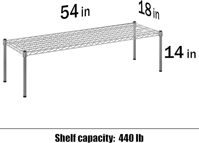 Regal Altair 18" Deep x 54" Wide x 14" Height Wire Shelving Kit | 1-Tier | NSF - Image 3