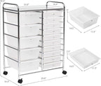 LDAILY 15 Drawer Rolling Storage Cart, Rolling Cart - Image 3