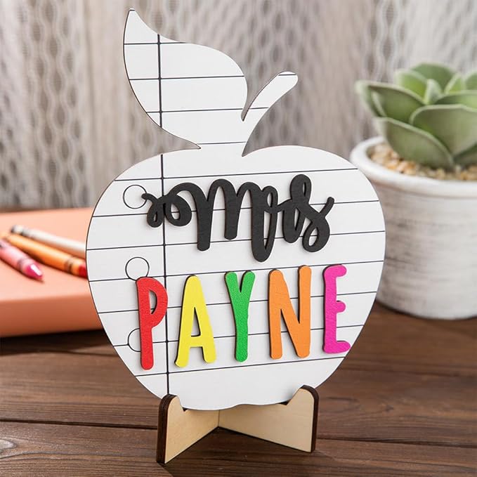 Custom Teacher Name Plate for Desk Classroom Wooden Personalized Office Name - Image 3