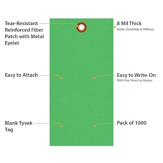 SmartSign 6.25 x 3.125 inch “Green” Blank Tyvek Shipping Tags - Image 4