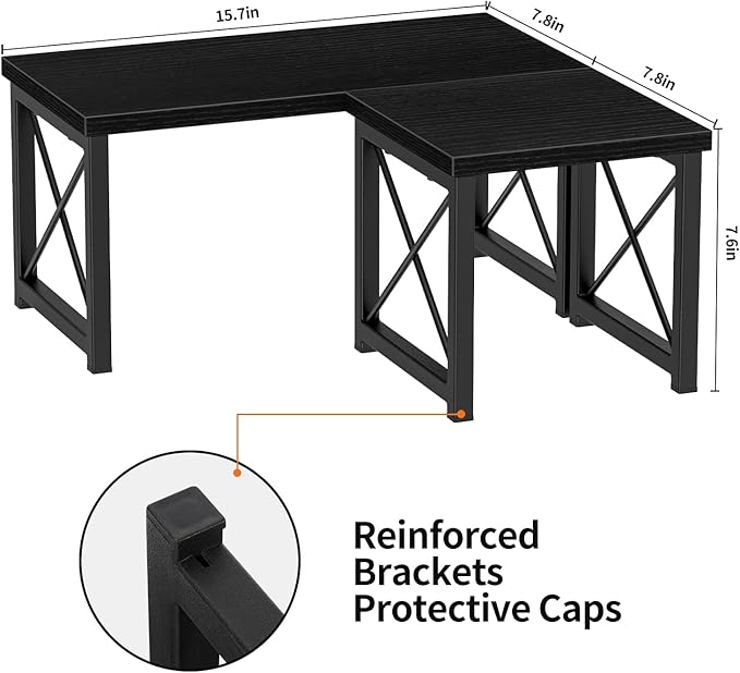 Honiter 2 Sets Desk Shelf, Desktop Organizer Shelf, Freestanding Small - Image 3