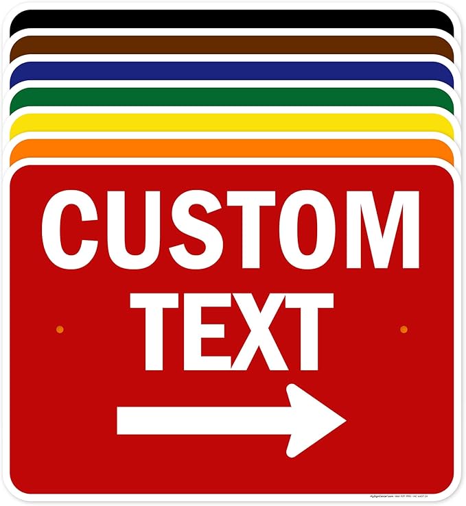 Custom Arrow, Custom Directional Sign, Right Arrow, 18x24 Inches, Rust Free by MySignCenter