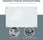 Magnetic Glass Dry Erase Board Frameless Wall Mounted White Board 40 * 72 - Image 4