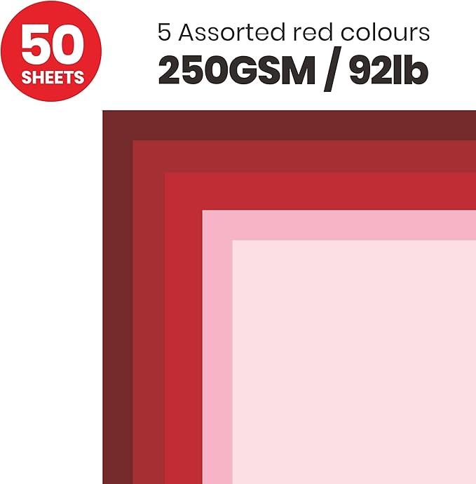 Red Colored Cardstock Thick Paper 50 Sheets, 8.5" x 11" Heavyweight 92lb Cover - Image 3