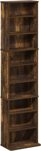 Furinno Jaya DVD Shelf, 9-Shelf Tall Narrow CD Rack, Media Shelf - Image 5