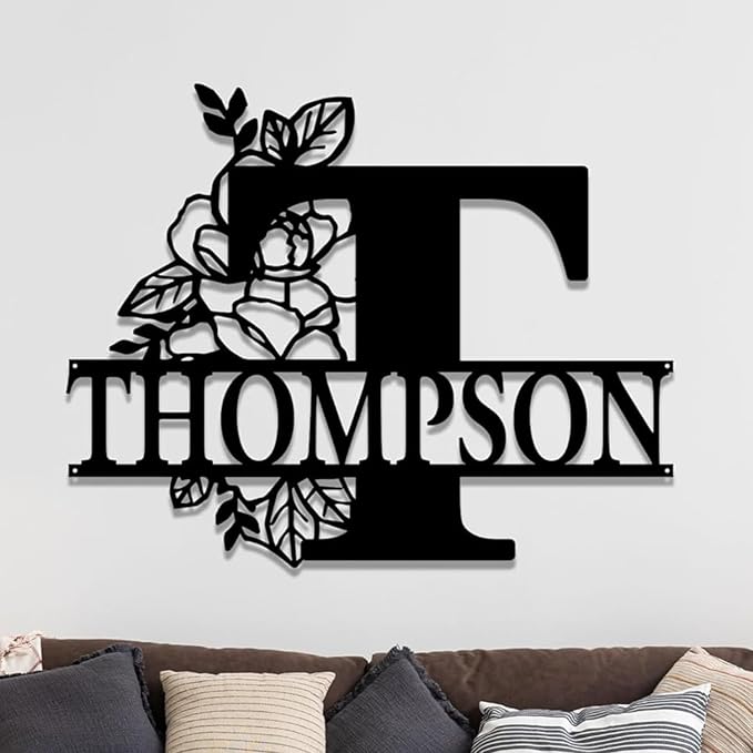 Custom Metal Signs | Personalized Monogram Name Sign | Outdoor Wall Art - Image 3