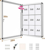 Mifuro 38"x28" Enclosed Bulletin Board, Lockable Weather-Resistant Aluminum - Image 5