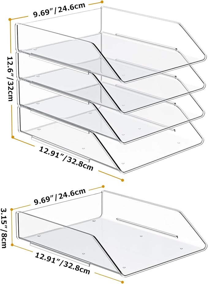 YKLSLH Simple 4 Tier Paper Organizer Letter Tray - Image 6