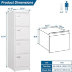 PEUKC 4-Drawer File Cabinet, 16.3" Deep Vertical Filing Cabinet - Image 3