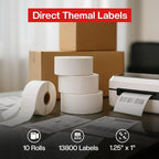 1 1/4” × 1”Direct Thermal Printer Labels, 10 Rolls, 800 Matte White Thermal - Image 4