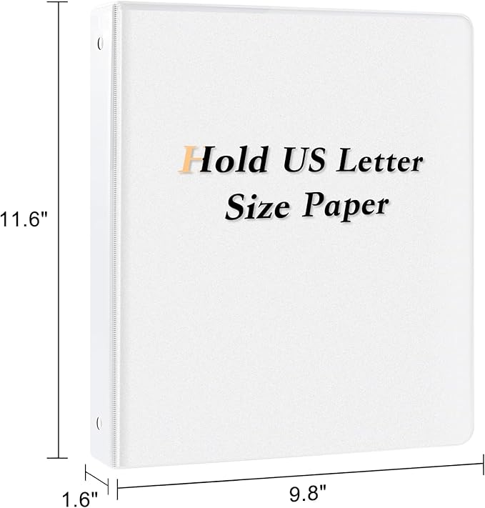 CIXILDTS 1-inch Round Ring Binder, Durable 1" 3 Ring Binder Fit Letter Size - Image 2