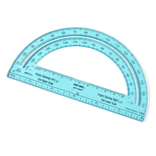 hand2mind Safe-T Protractor for Kids, 180 Protractor, Rainbow Plastic Clear - Image 5