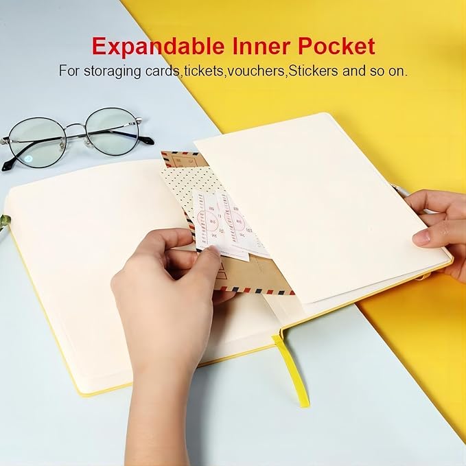 POPRUN A5 Lined Journal Notebooks, 8 Pack Leather Hardcover Thick Notebook - Image 4
