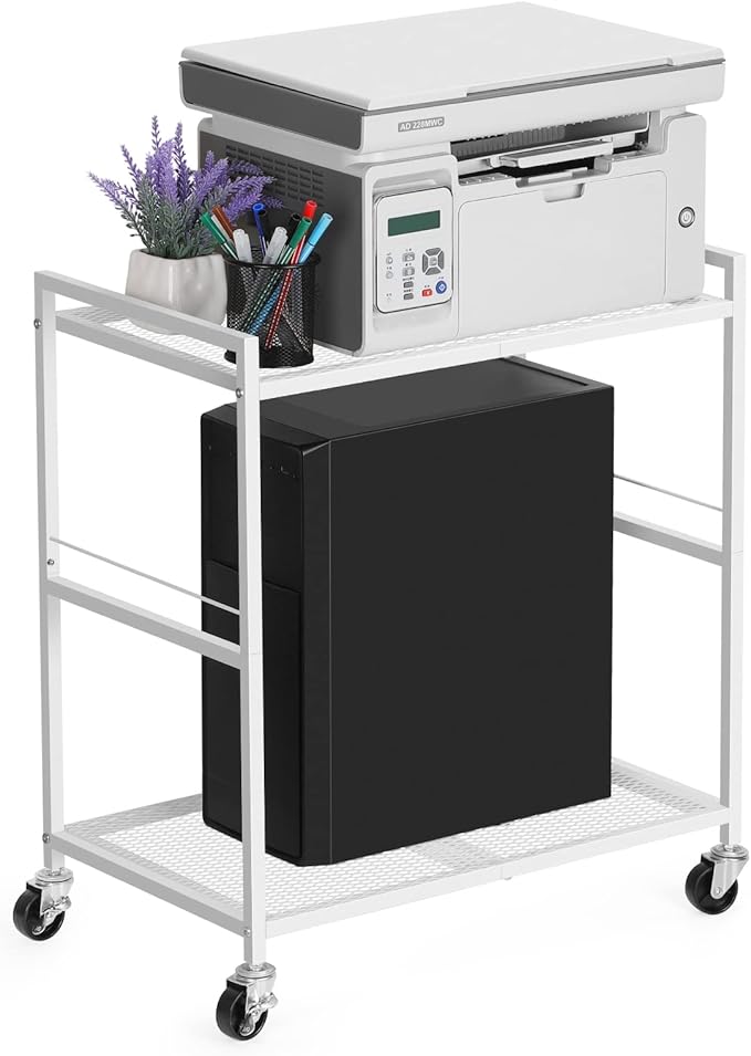 OYEAL Computer Tower Stand, PC Tower Stand Metal Rolling Cart Holds up to 40lbs - Image 3