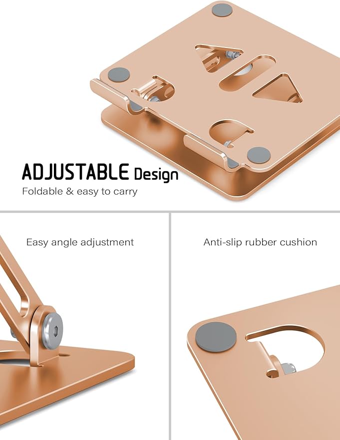 Aoviho Tablet Stand Holder for Desk Adjustable Tablet Holder, Foldable Aluminum - Image 5