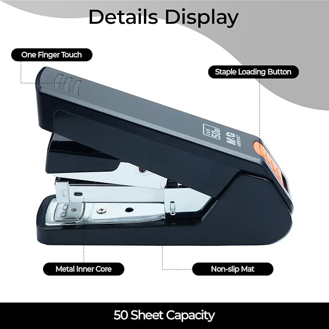 M&G Effortless Stapler 50 Sheet Capacity One-Touch Stapling, Heavy Duty Desktop - Image 6