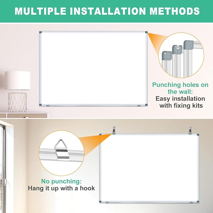 H-Qprobd 3' x 2' Magnetic Whiteboard Large Dry Erase White Board 36"x24" - Image 3