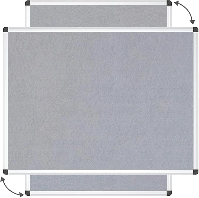 VIZ-PRO Notice Board Felt Gray, 48 X 36 Inches - Image 2