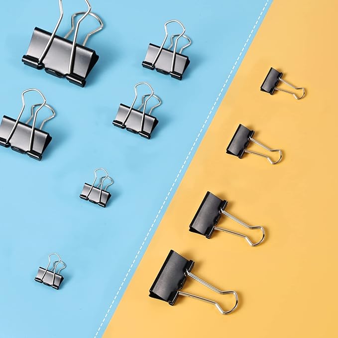 208 PCS Binder Clips Paper Clamps Assorted Sizes, Metal Paper Binder Clip - Image 4