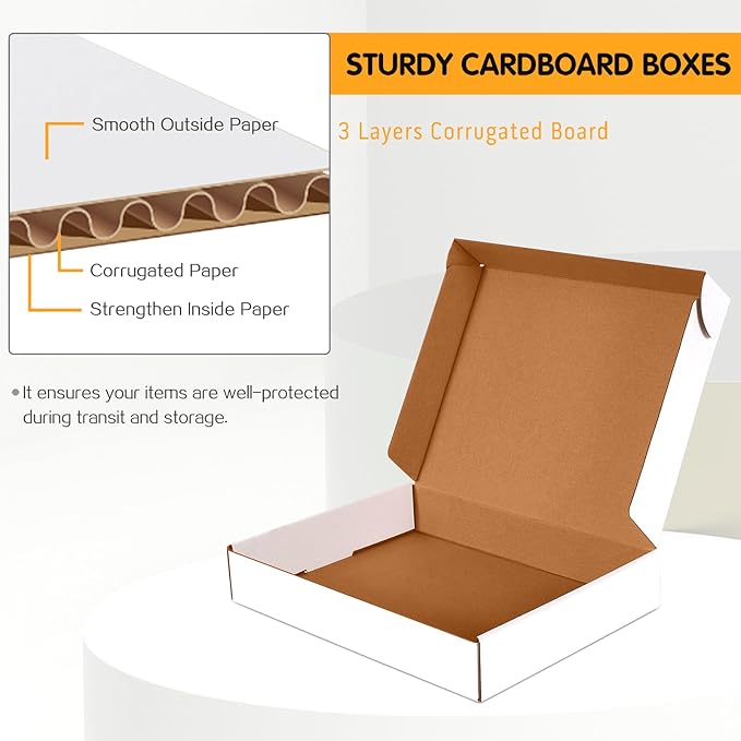 JOWLOT 12x9x2 inch Small Shipping Boxes Set of 25 - Image 2