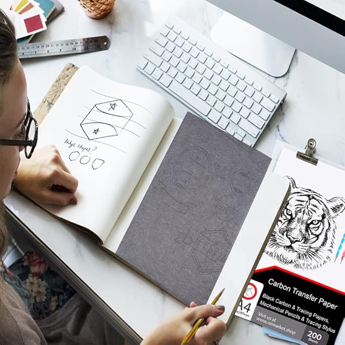 Raimarket 200 Sheets Black Carbon Paper - Image 6