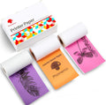 Phomemo Colorful Thermal Sticker Paper for M02/M02 Pro/M04S Mini Printer | Black Character on Purpple/Rose/Orange, 50mm x 3.5m, Diameter 30mm, 3 Rolls